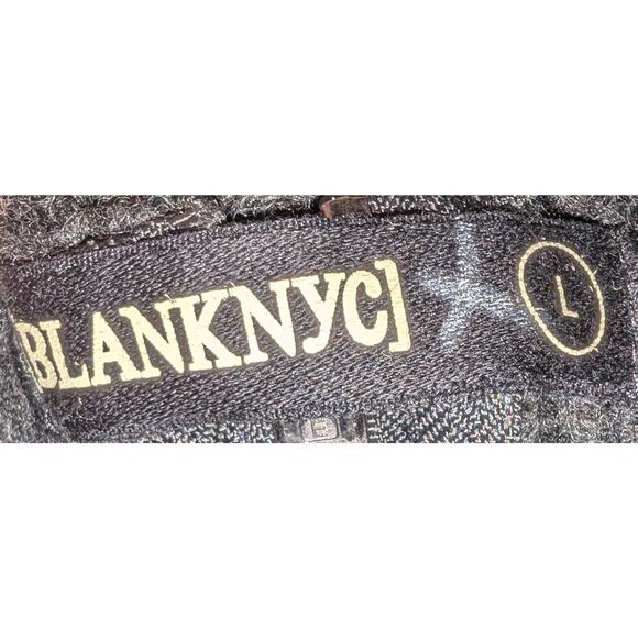 Anthropologie Blank NYC Wool Blend Embroidered Zip Back Sweater Charcoal Grey L - Picture 5 of 6